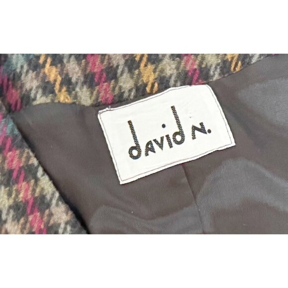 Vintage DAVID N 80s / 90s Plaid Checkered Blazer / jacket Size Small - Picture 7 of 8